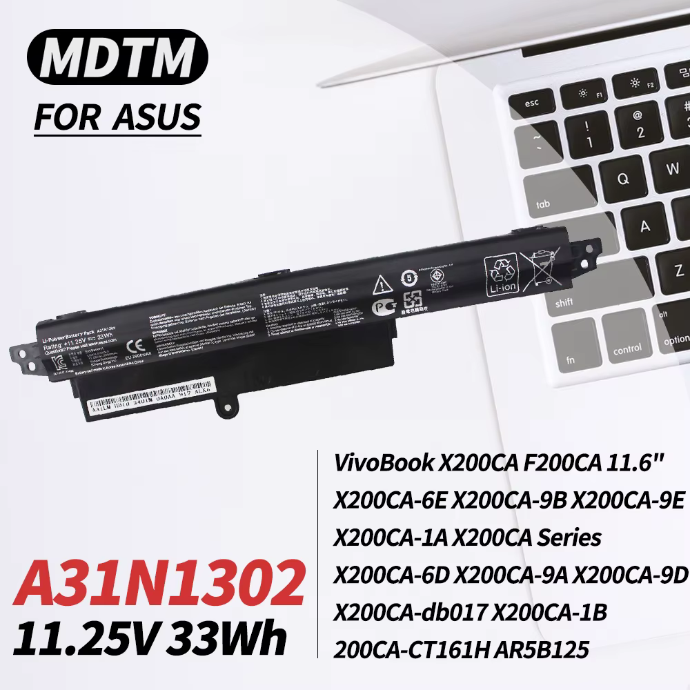 Batterie d'ordinateur portable pour Asus Vivobook X200CA X200M X200MA F200CA 11.6 "Série ordinateur 