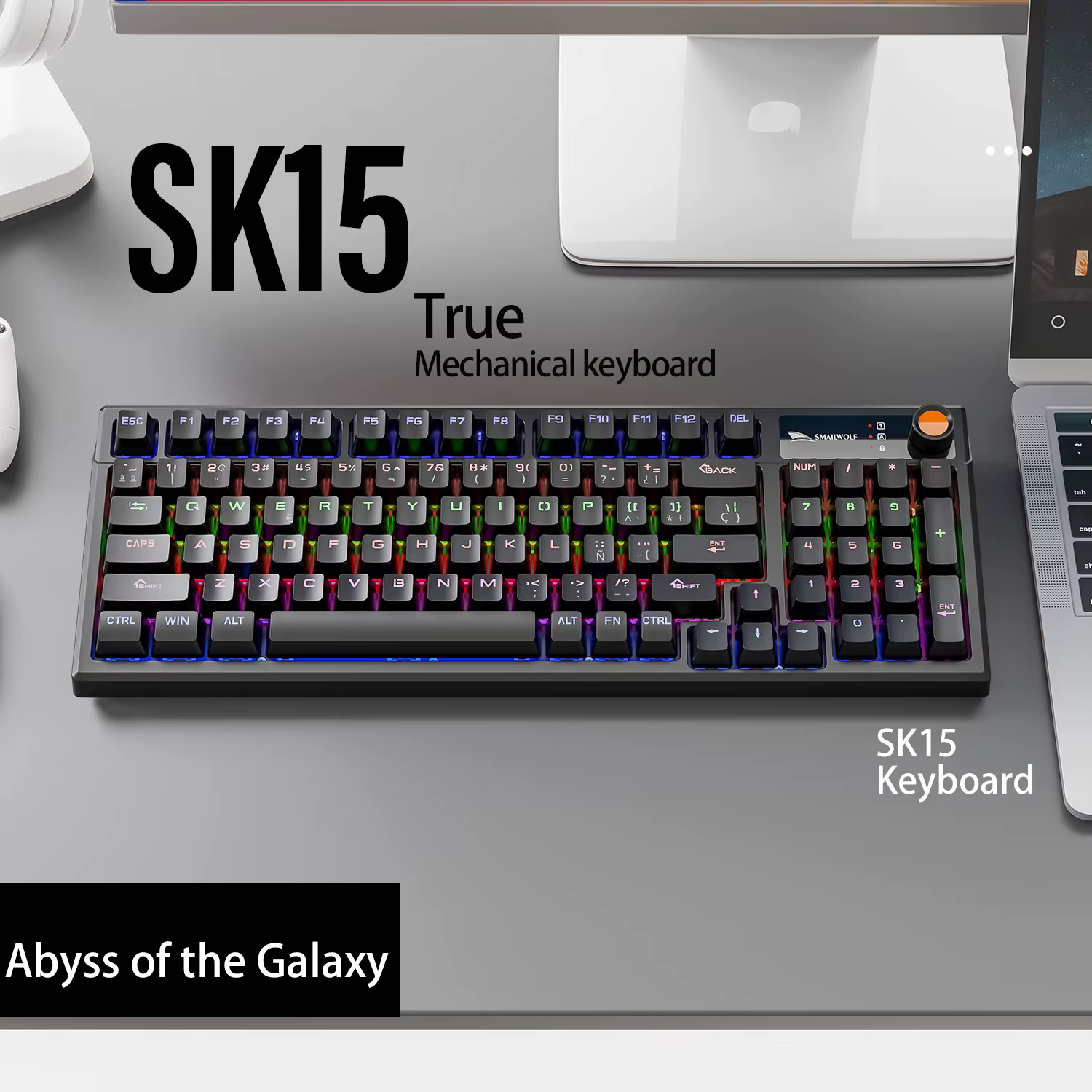 SMAILWOLF SK15 clavier mécanique filaire de jeu pour ordinateur portable retournement complet person