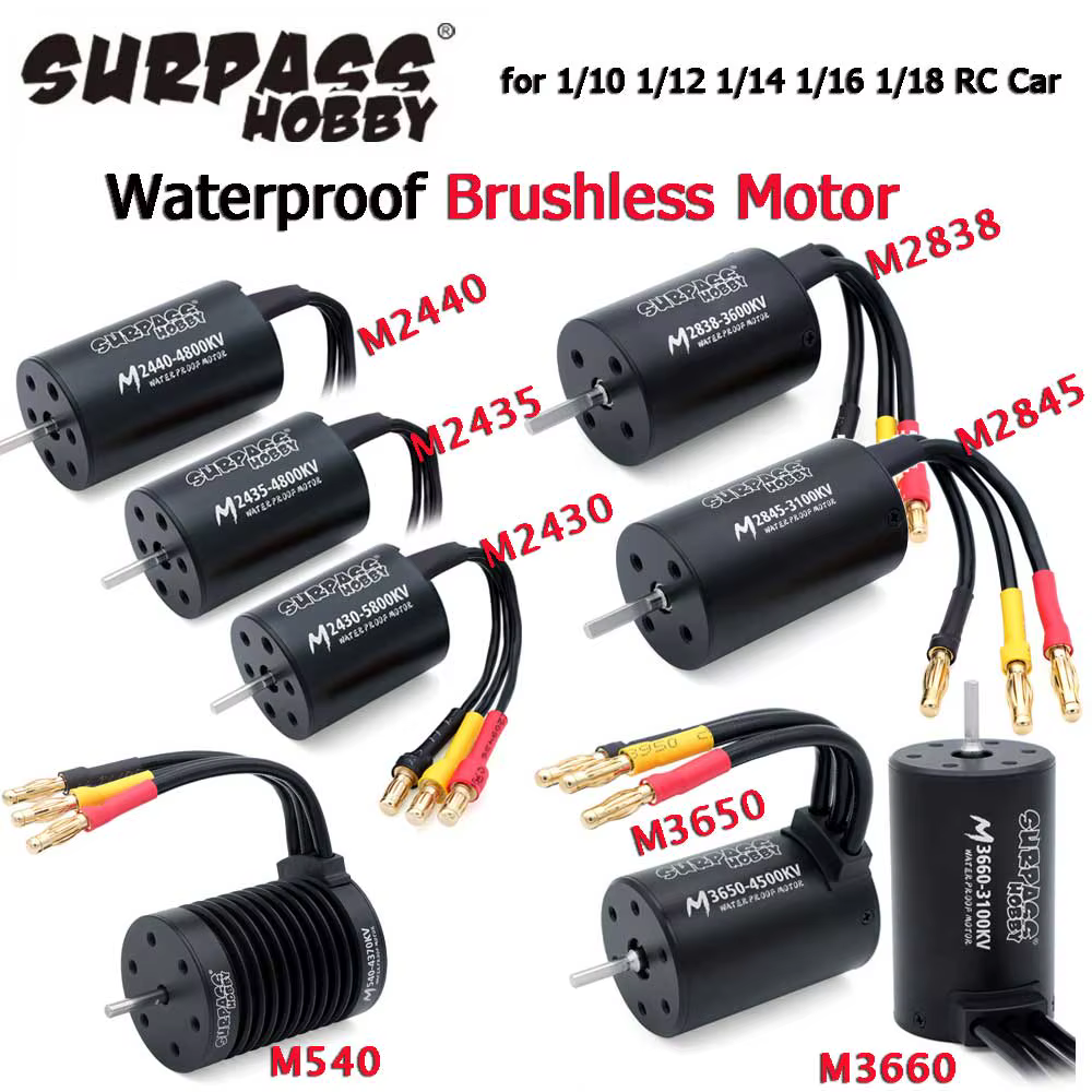 SURPASS HOBBY moteur sans balais étanche M2430/2435/2440/2838/2845/540/3650/3660 pour Wltoys 1/10 1/