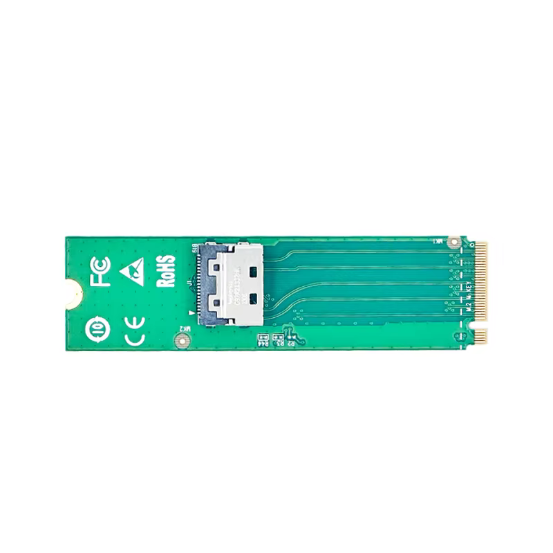 Carte adaptateur PCIe5.0 x4 M.2 M Key vers MCIO 4i 1 * NVMe SSD