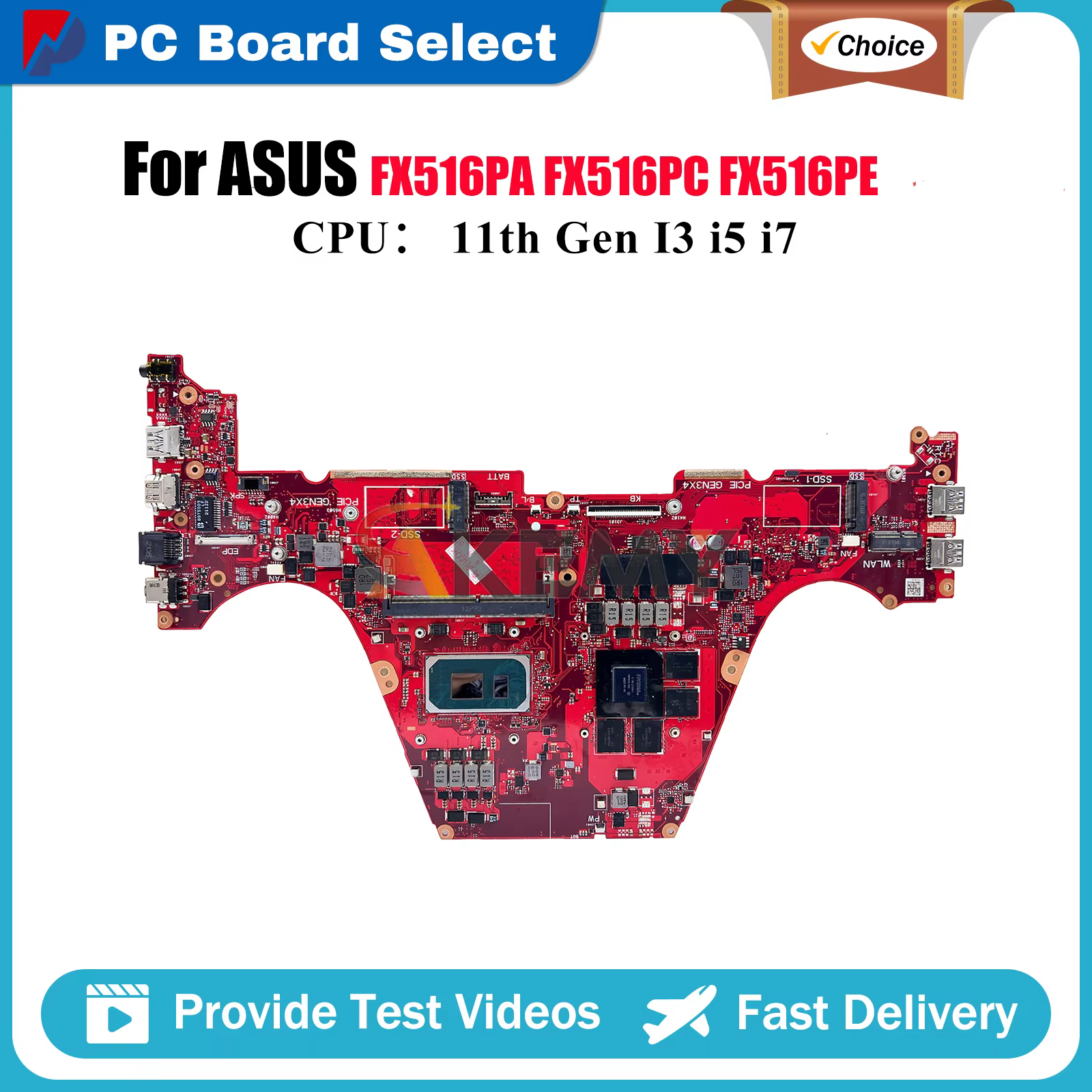 Carte mère pour ordinateur portable ASUS TUF516PC TUF516PE FX516PE FX516 FX516P FX516PM FX516PR, ave