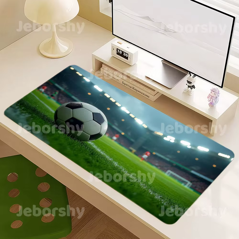 Tapis de bureau XXL surdimensionné pour le gaming, thème football, en caoutchouc antidérapant épaiss