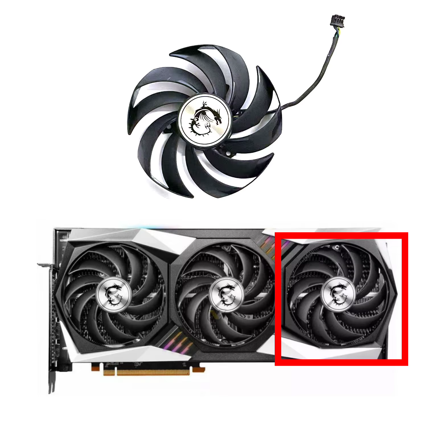 Pour MSI Geforce RTX3080 3080Ti RTX3060 3060 Ti Rtx 3070 3080 3090 Gaming X Trio PLD09210S12HH 90MM 