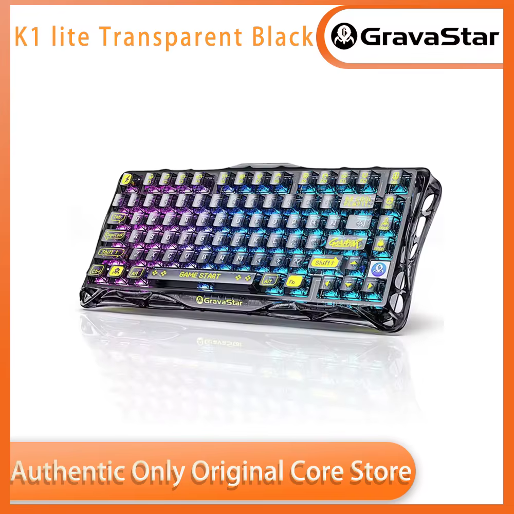 Clavier de jeu GravaStar Mercury K1 lite Transparent Black, 100% original, clavier mécanique à joint