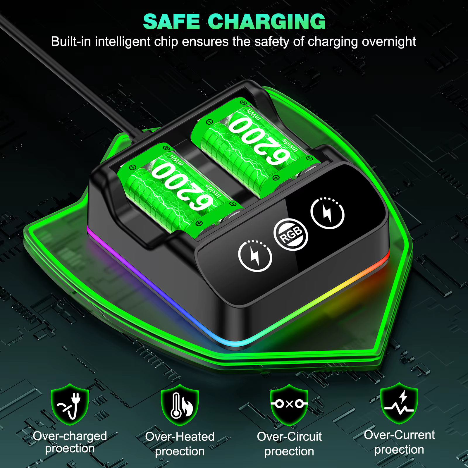 DinoFire pour Xbox série X/S et Xbox One batterie Rechargeable Xbox One avec 2 batteries/chargeurs 6