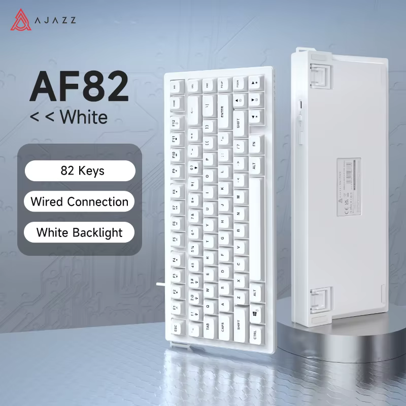 AJAZZ AF82 clavier de bureau à profil bas clavier de jeu filaire/sans fil rvb disposition 75% 82 tou