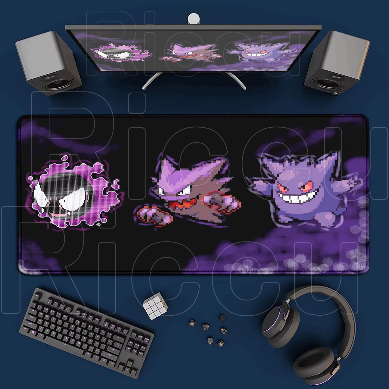 Nouveau tapis de souris de jeu Gengar Pokémon 2026, grand tapis de bureau anime cool, tapis de clavi