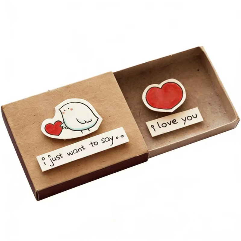 1 pièce, boîte à messages romantique « Je t'aime », cadeau fait main, carte pour la Saint-Valentin, 