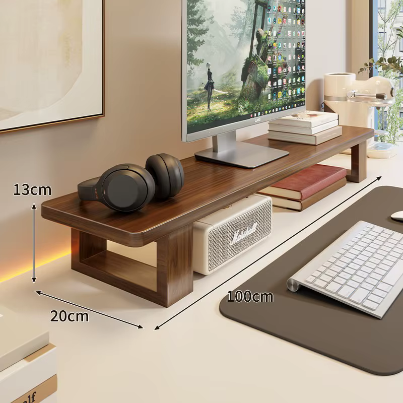 Support surélevé pour écran d'ordinateur, support de rangement de bureau pour écran et clavier