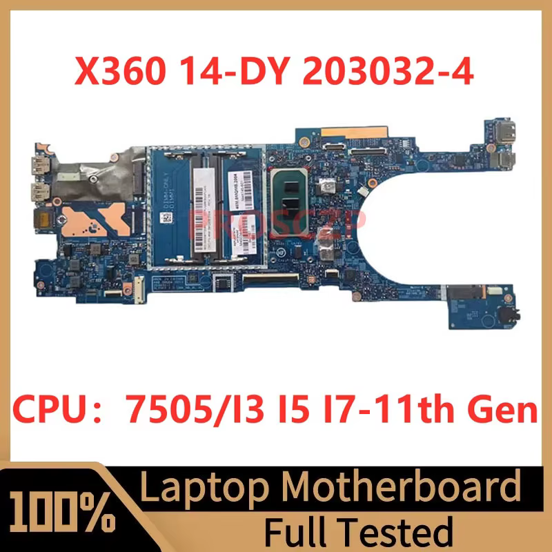Carte mère pour ordinateur portable HP 14-DY 203032-1 203032-2 203032-3 203032-4, avec processeur 75
