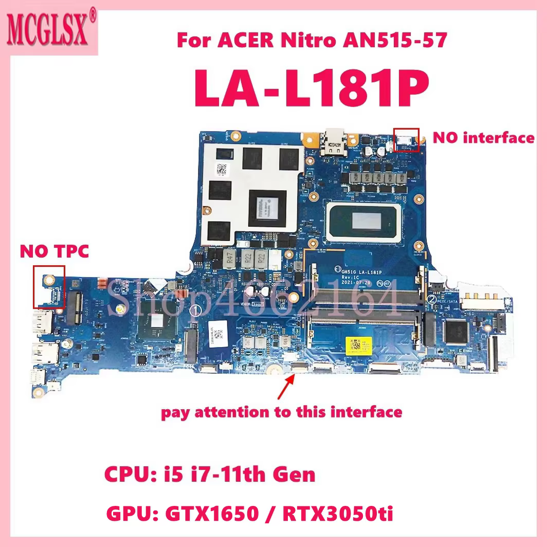 Carte mère LA-L181P avec processeur i5 i7-11e génération, GPU GTX1650/RTX3050ti-V4G, pour ordinateur