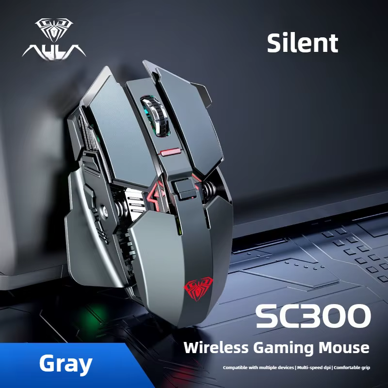 2025 nouvelle souris de jeu sans fil SC300 2.4G RGB 3200dpi souris d'e-sports mécanique silencieuse 