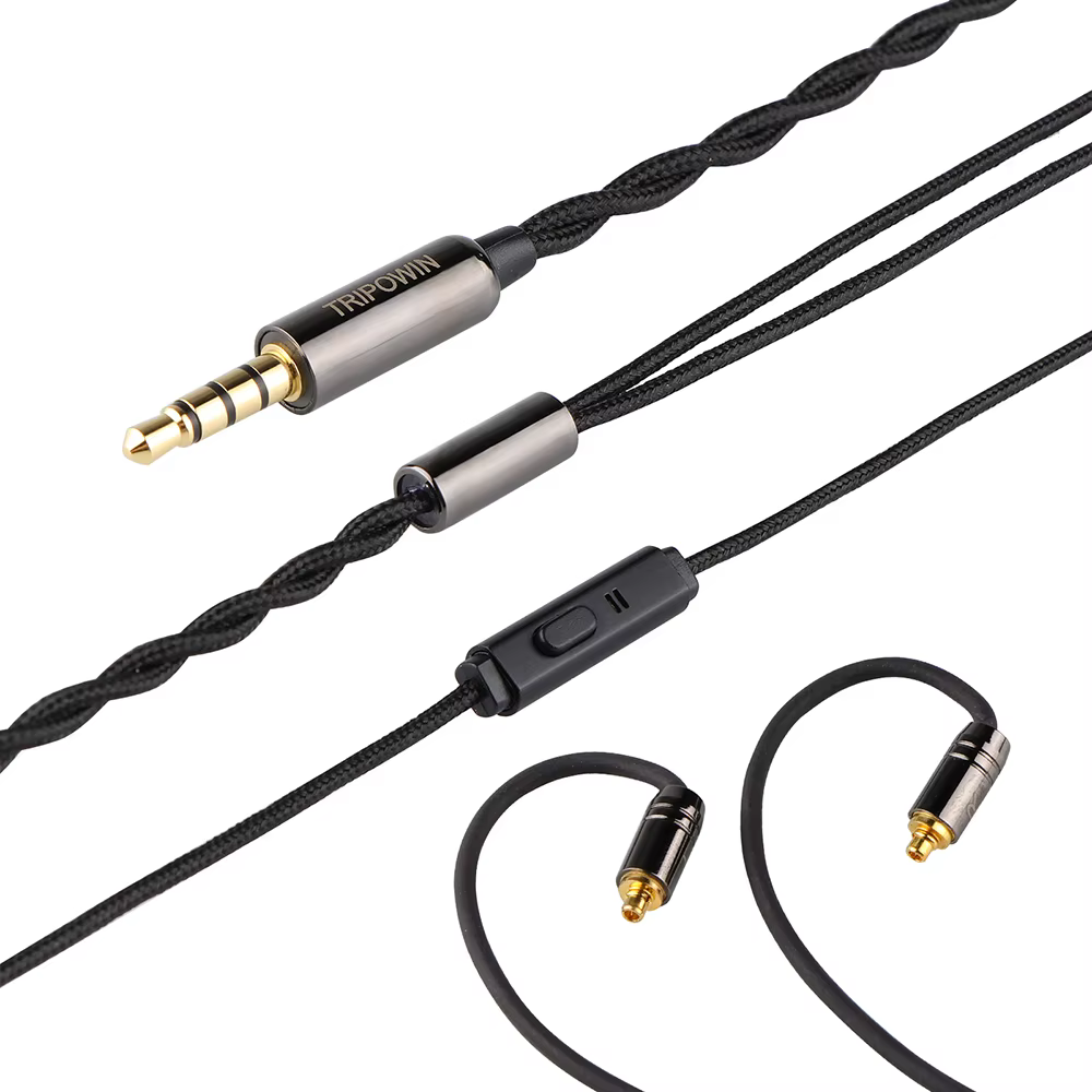 Tripowin Zombur 4N câble sans oxygène OFC haute pureté câble HiFi IEM avec micro couche extérieure e