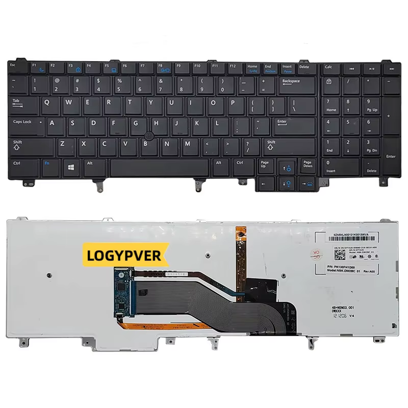 Clavier rétro4.2 pour ordinateur portable Dell Latitude Series, E6520, E5520, M4800, M6800, E5530, E