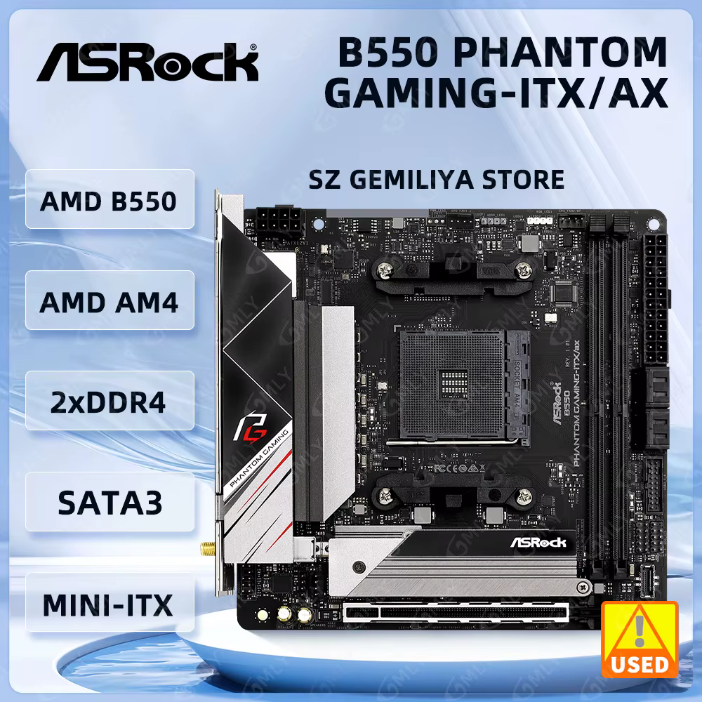 AMD B550 carte mère ASROCK B550 PHANTOM GAMING-ITX/AX AM4 DDR4 64G Ryzen 5 5600 4700G 2600 3200G cpu