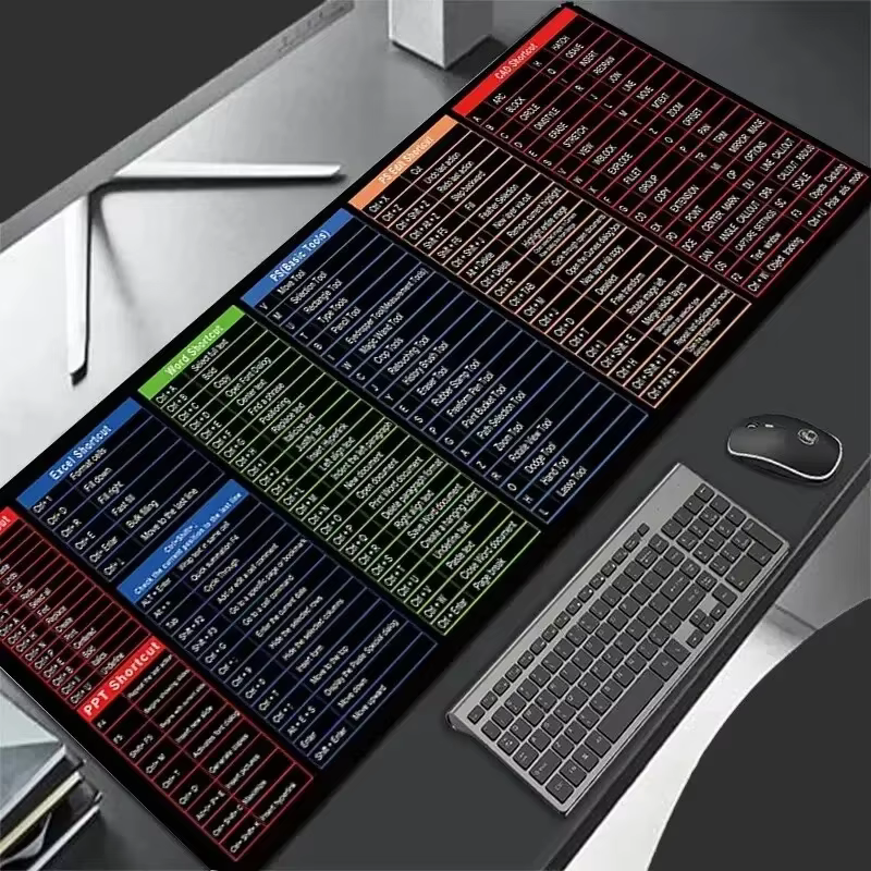 Tapis de souris avec raccourci Windows simples, logiciel de bureau, mot Excel PPT, grand tapis de bu