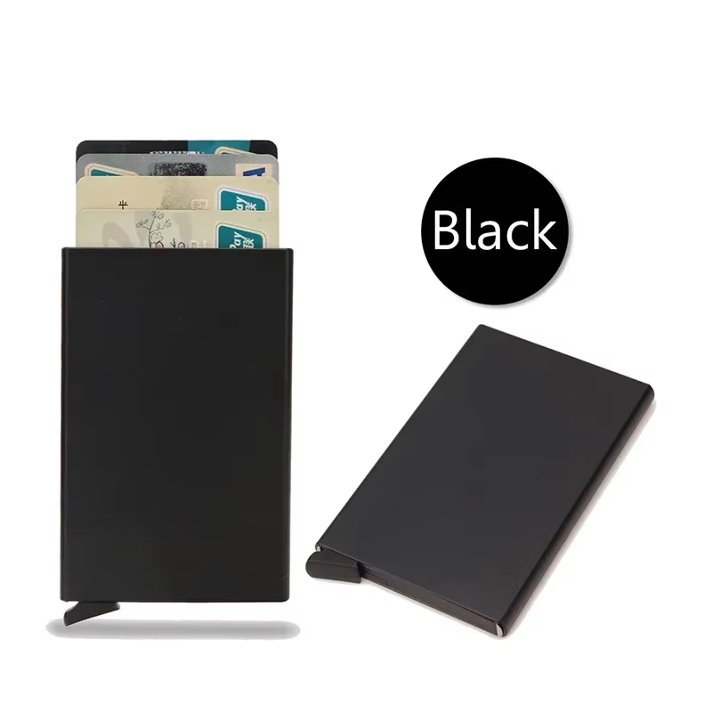 Rfid porte-carte de crédit hommes mince mince Mini portefeuilles minimalistes de luxe en métal banqu