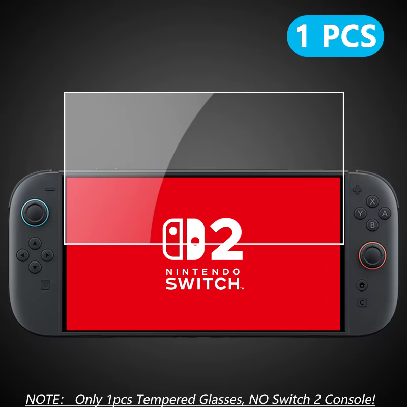 Protection d'écran en verre trempé HD NS2 pour Switch 2, Protection d'écran en verre trempé HD trans