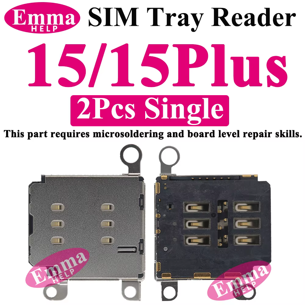2x Lecteur de carte SIM, support de carte SIM, tiroir, câble flexible pour iPhone 15 Plus 15Plus Esi