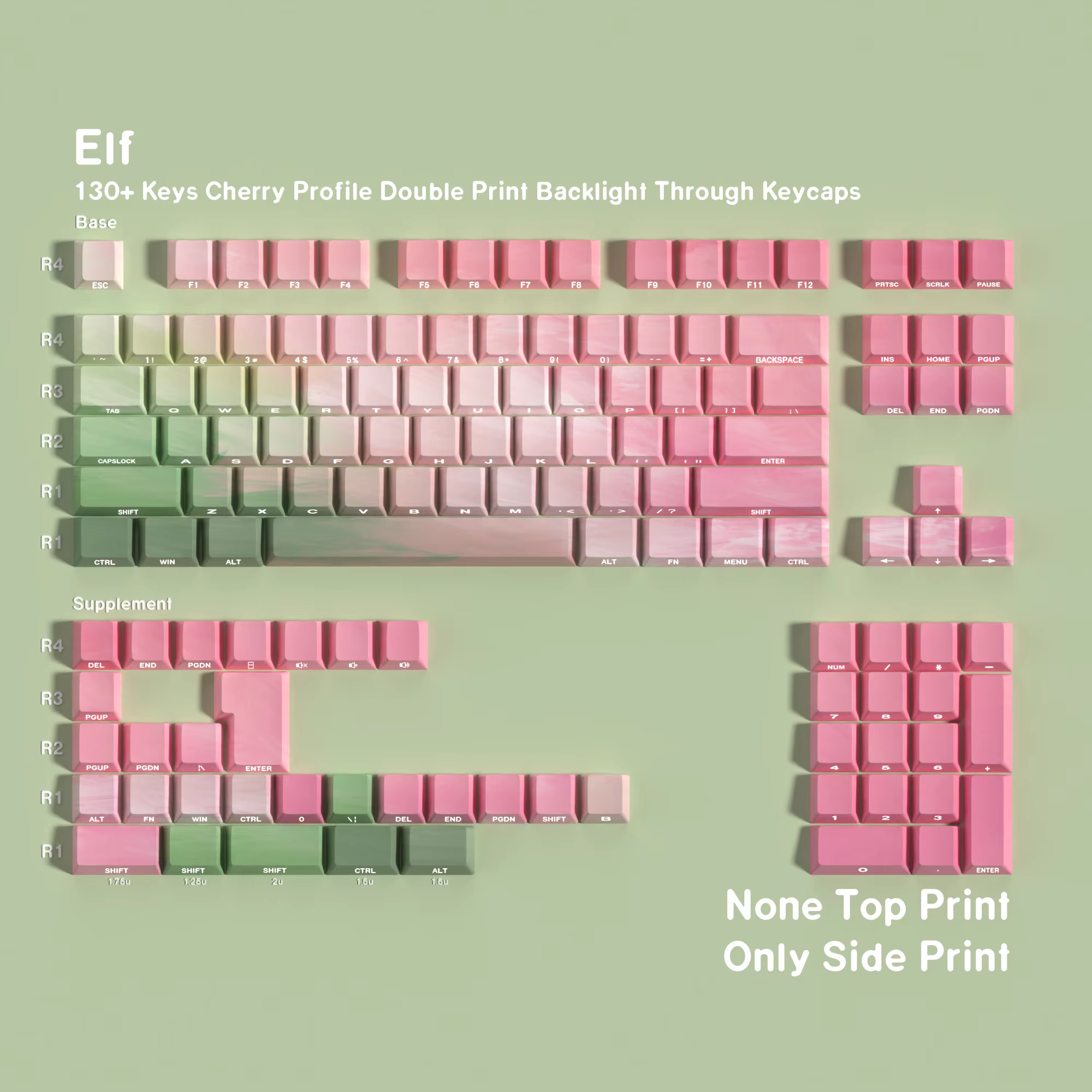 Capuchons de touches de clavier mécaniques, thème elfe de rêve, 130 touches, par Sublimation PBT, pr