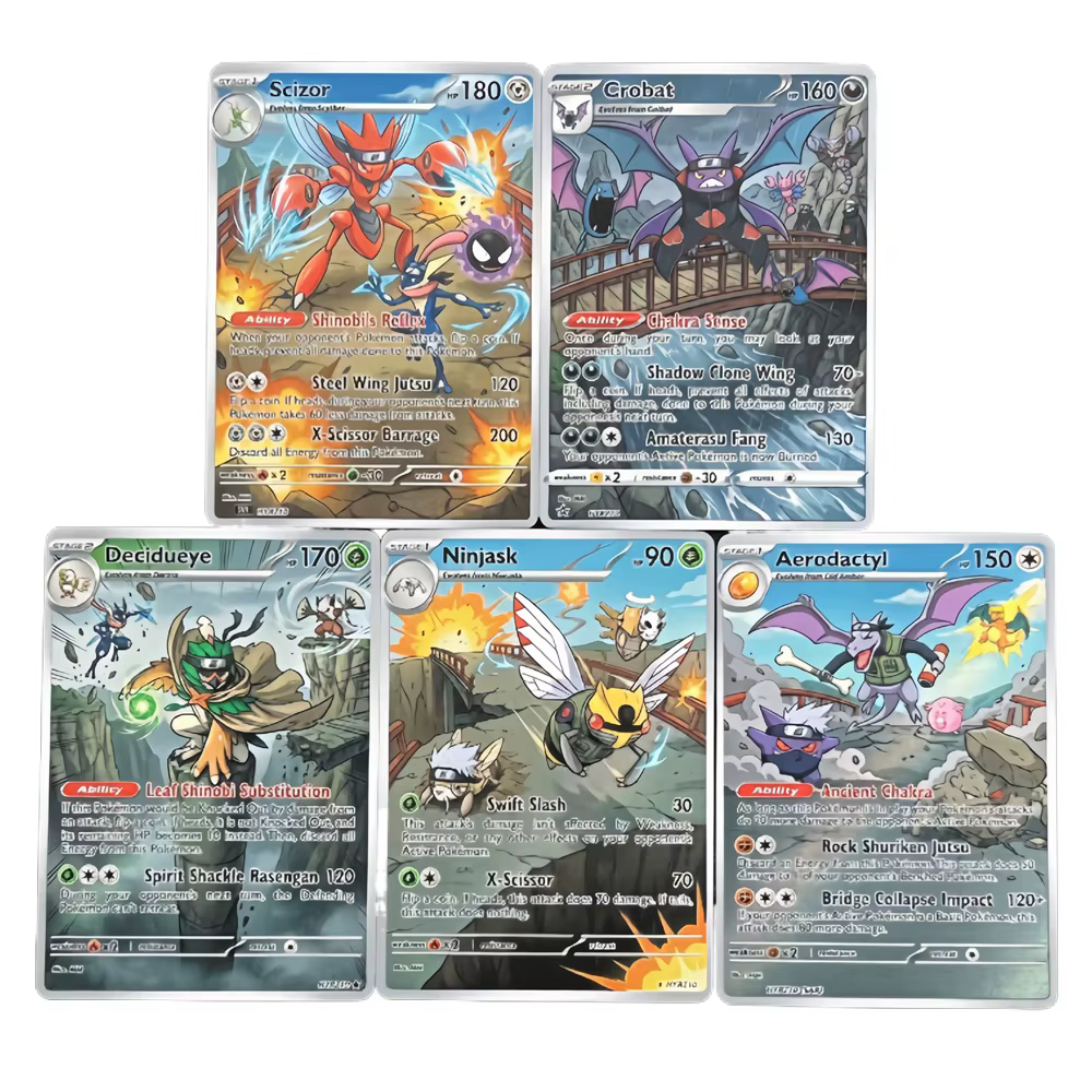 Cartes de collection Pokémon, jeu de cartes, cadeau, 5 pièces, jouets PTCG, Scizor, Crobat, Deciduey
