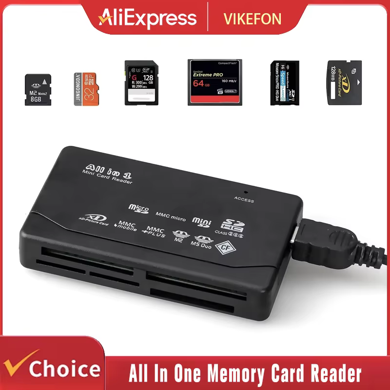 Lecteur de carte mémoire tout-en-un lecteur de carte externe USB SD SDHC Mini Micro M2 MMC XD CF lec