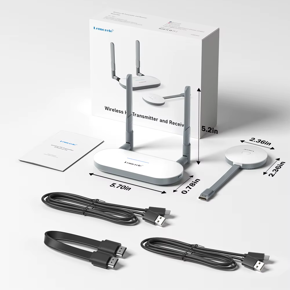 Lemorele – transmetteur vidéo HDMI sans fil et récepteur HDMI/VGA, adaptateur d'affichage, Dongle po