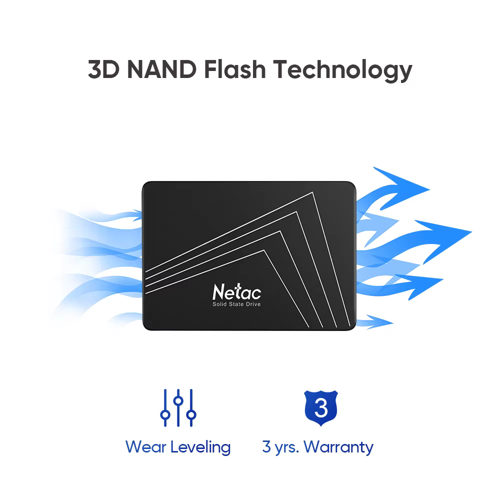 Netac SSD SATA SATA3 SSD 1 to 2 to HD SSD 240GB 256GB 512GB disques durs internes disque SSD pour PC