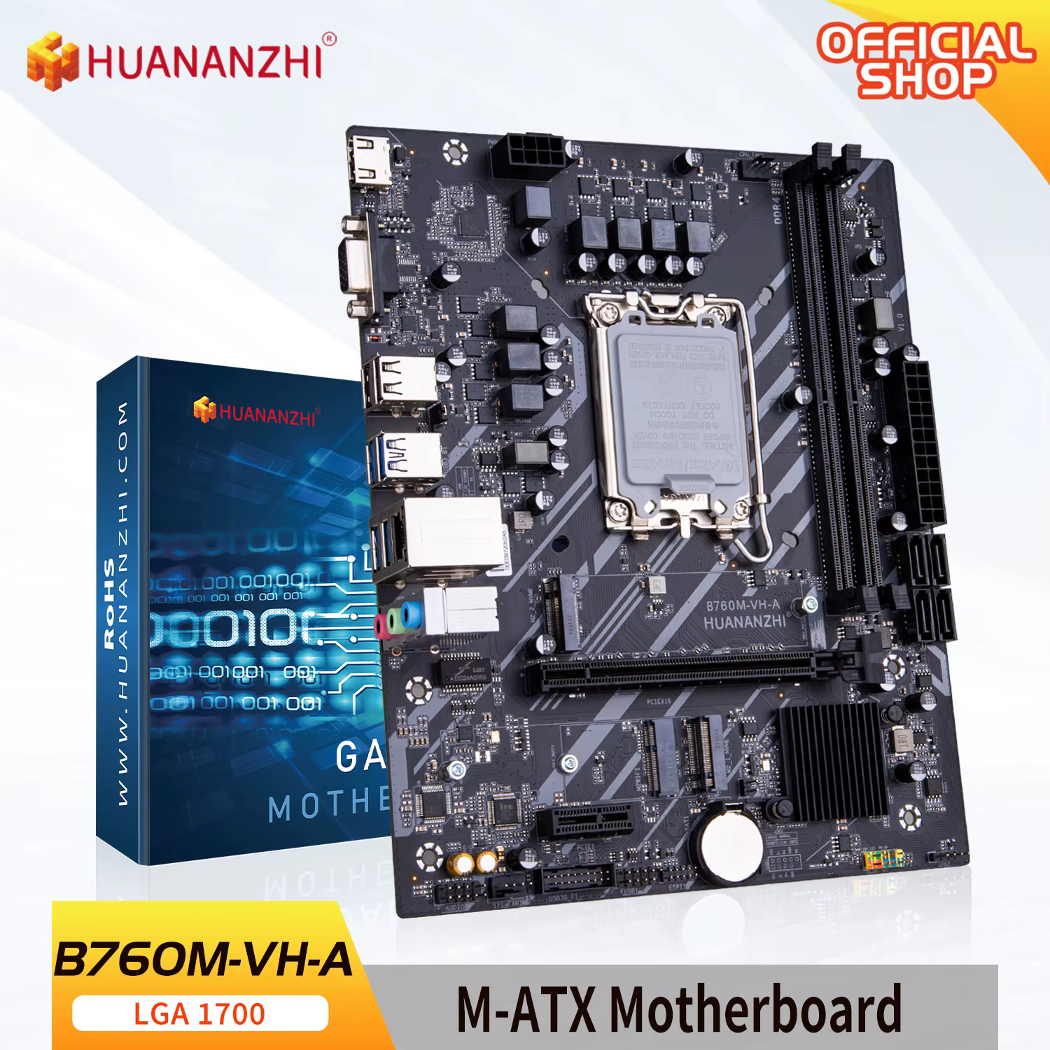 HUANANZHI B760M VH A M-ATX DDR4 carte mère Intel LGA 1700 CPU prise en charge 12/13 Gen B760 Compati