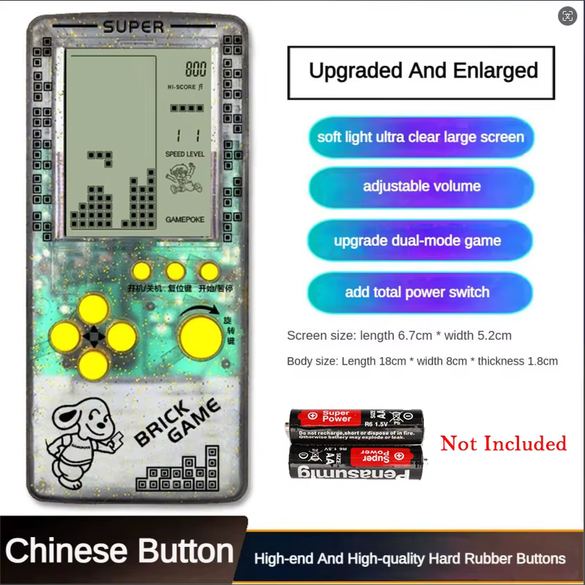 Console de jeu Portable rétro, grand écran de 4.1 pouces, joueurs de jeu transparents blancs et noir