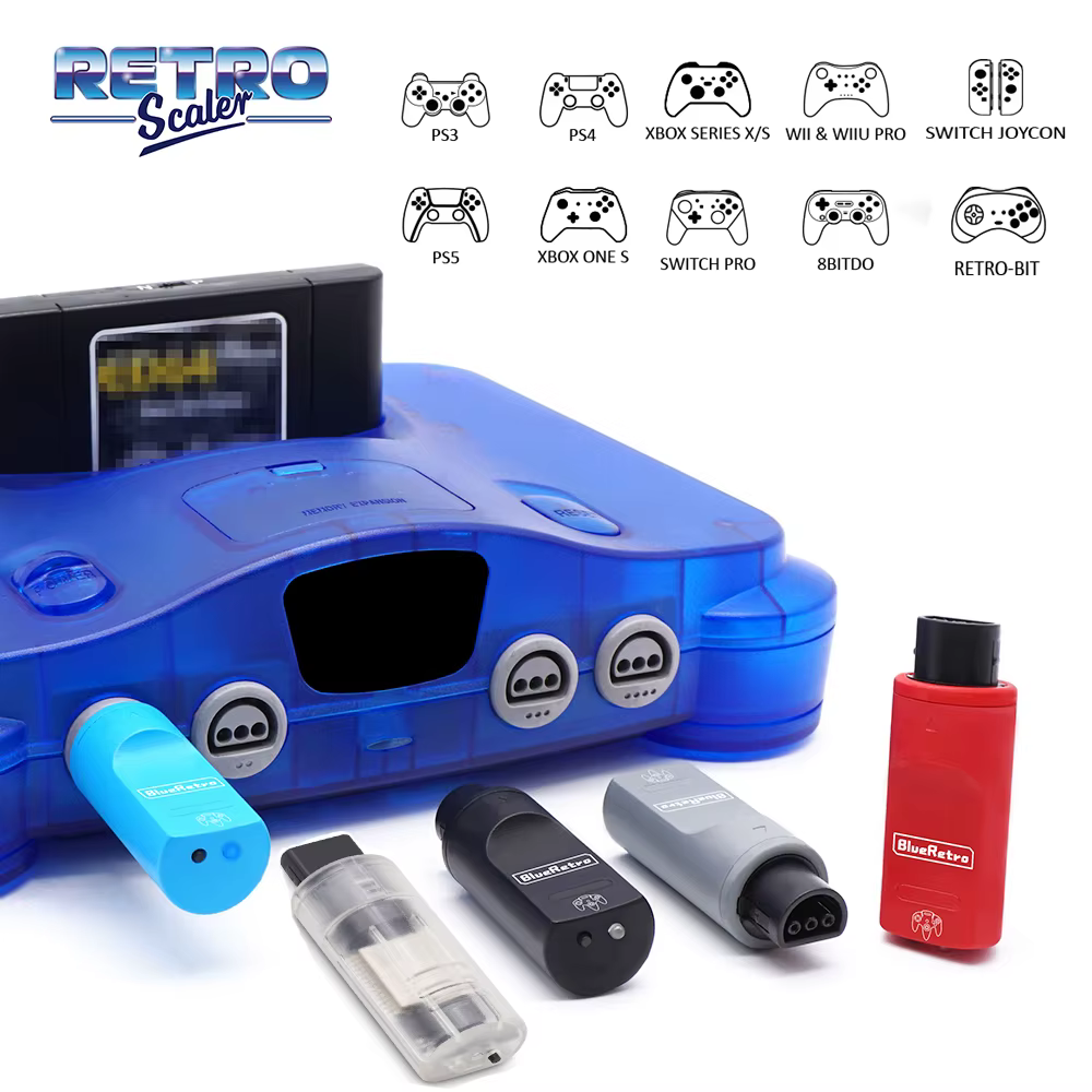 Adaptateur de contrôleurs de jeu sans fil RetroScaler BlueRetro pour Console Nintendo 64 vers PS3 PS