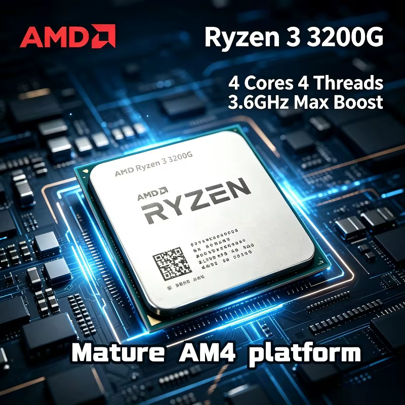 AMD Ryzen 3 R3 3200G, le meilleur processeur de jeu d'entrée de gamme, 100% neuf et original, proces