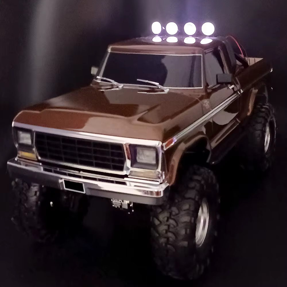 MIBIDAO 2/4LED RC voiture toit lumière ronde lampe projecteur pour 1/10 Axial SCX10 II 90046 TRX4 Ta