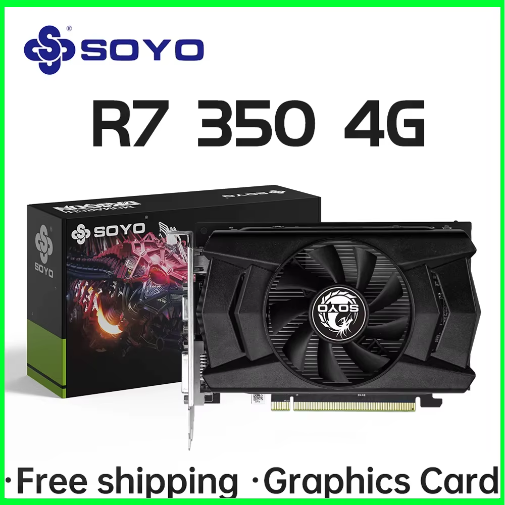 SOYO cartes graphiques R7 350 4G DDR5 128bit compatibilité HDMI + DP + DVI pour les composants d'ord