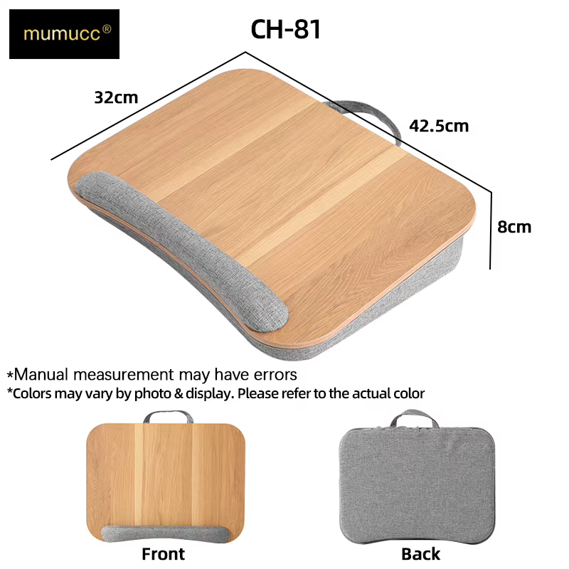 MUMUCC Bureau portable pour ordinateur portable avec coussin moelleux, bureau d'étude multifonctionn