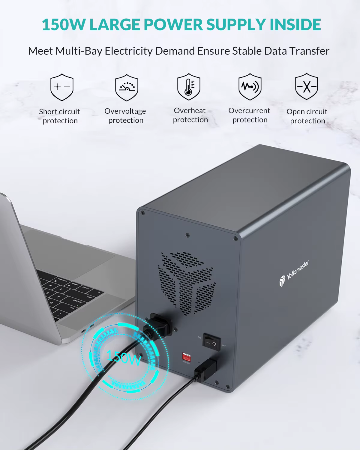 Yottamaster boîtier de disque dur externe RAID 5 baies 2.5 "3.5" SATA HDD SSD boîtier Mode RAID Supp