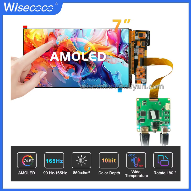 Wisecoco 7 pouces AMOLED 165HZ OLED 1920x1080 IPS écran tactile sur cellule haute luminosité pour or