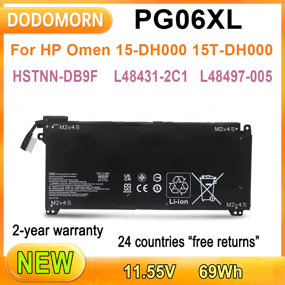 PG06XL nouveau pour HP Omen 15-DH000 15T-DH000 batterie d'ordinateur portable Li-ion Rechargeable HS