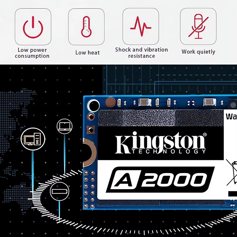 Kingston-Disque dur interne SSD NVMe PCIe, M.2 2280, 250 Go, 500 Go, 1 To, pour ordinateur de bureau
