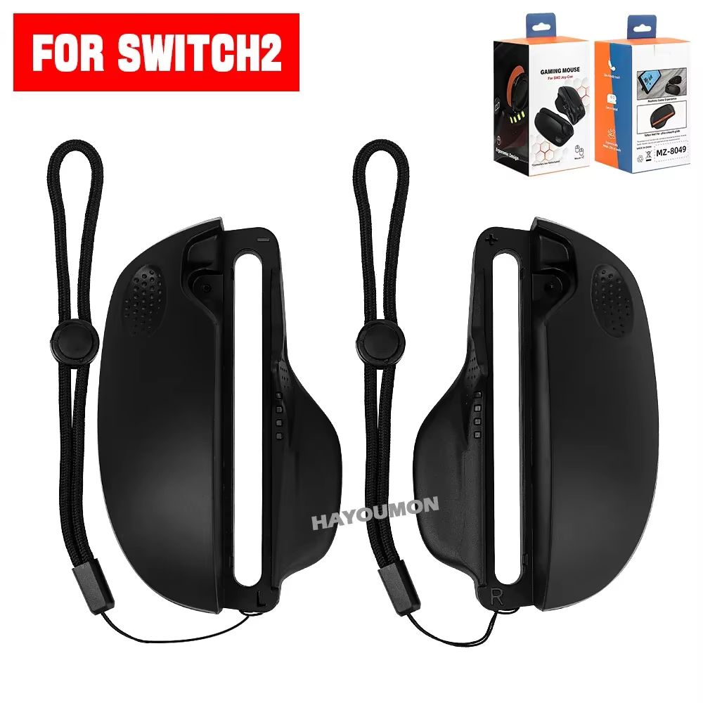 Souris de jeu gauche et droite pour Switch 2 avec sangle de poignet antidérapante, mini souris ergon