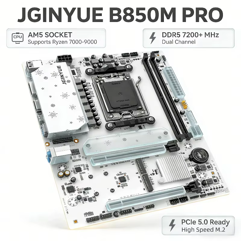 Jingyue B850M PRO carte mère DDR5 mémoire AM5 Ryzen ordinateur de bureau R7 9700X/9600X/7800X3D/7500