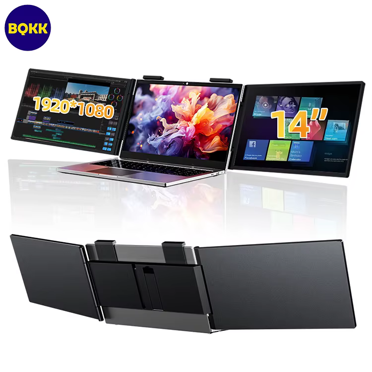 Moniteur portable double écran 14 pouces 1080P FHD 2IPS, triple écran pour ordinateur portable, jeux