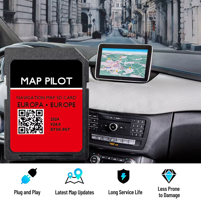 Carte SD Becker MAP PILOT 8736.907 de navigation GPS V24 pour Mercedes Classe A, B, C, E, CLA, CLS, 