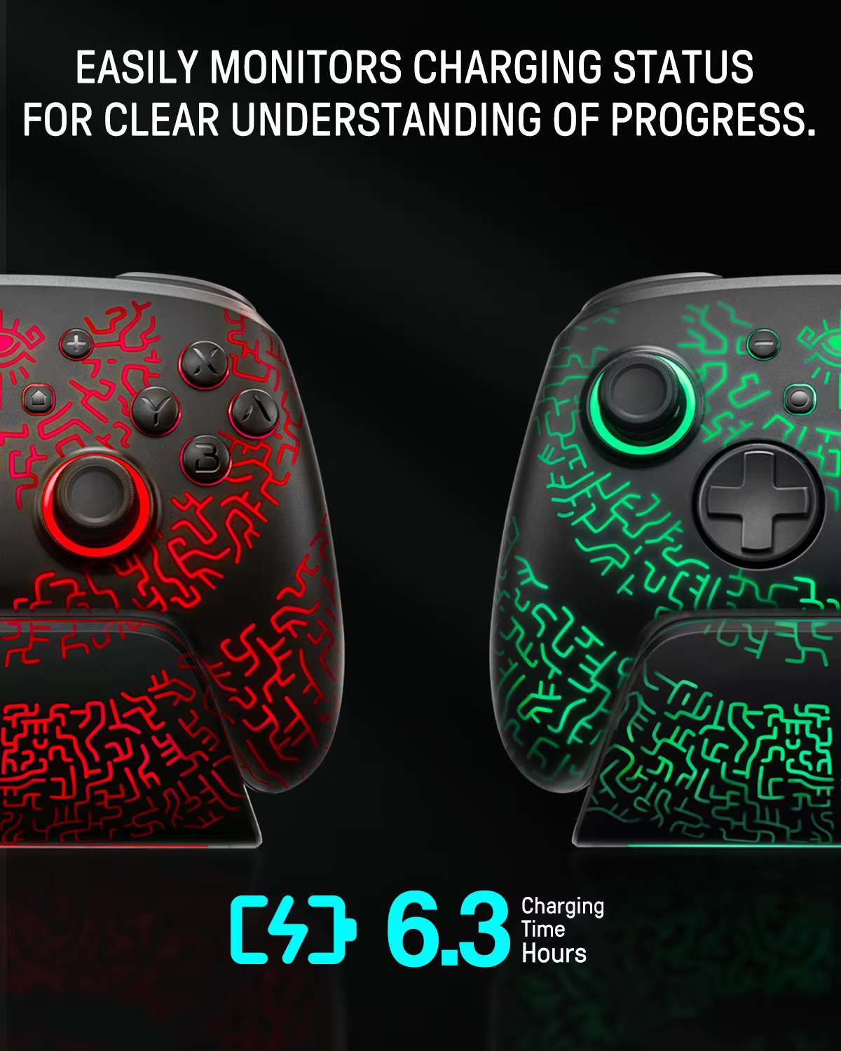 FUNLAB contrôleur Pro sans fil avec contrôleur de station de charge pour Nintendo Switch 2/1 Compati