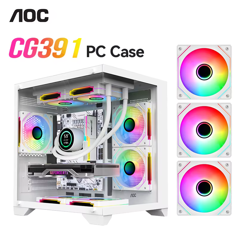 AOC CG391 PC Case MATX Gaming Desktop Case prend en charge le refroidissement par eau 240 avec 3 ven