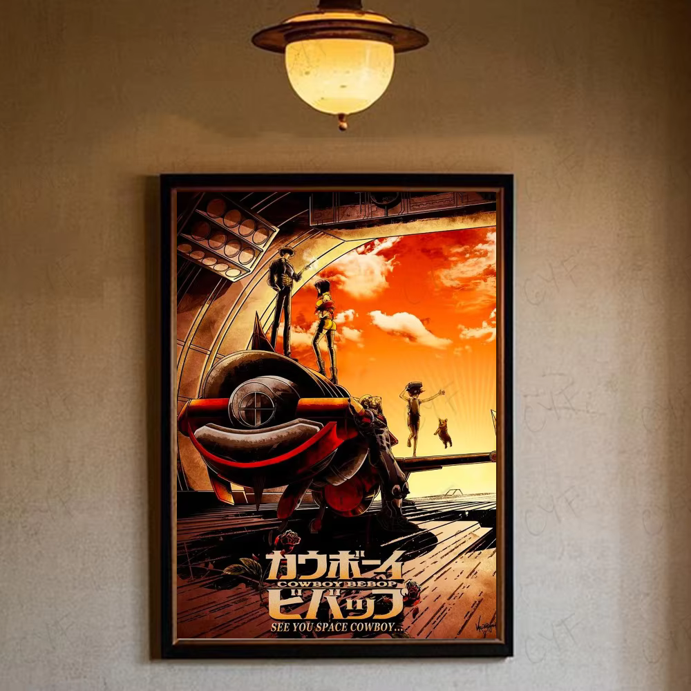 Affiche murale de dessin animé c-cowboy b-ebop, peinture artistique pour la décoration de la maison,