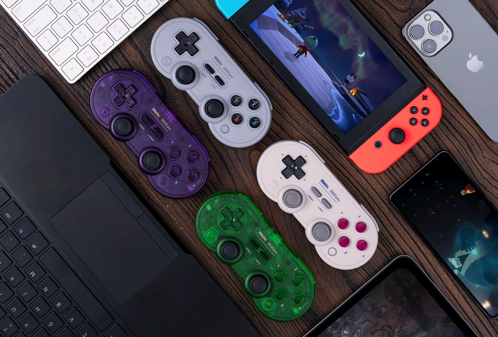 Manette de jeu sans fil Bluetooth 8Bitdo SN30 Pro avec effet Hall pour Switch 2, MacOS, Android, Ras