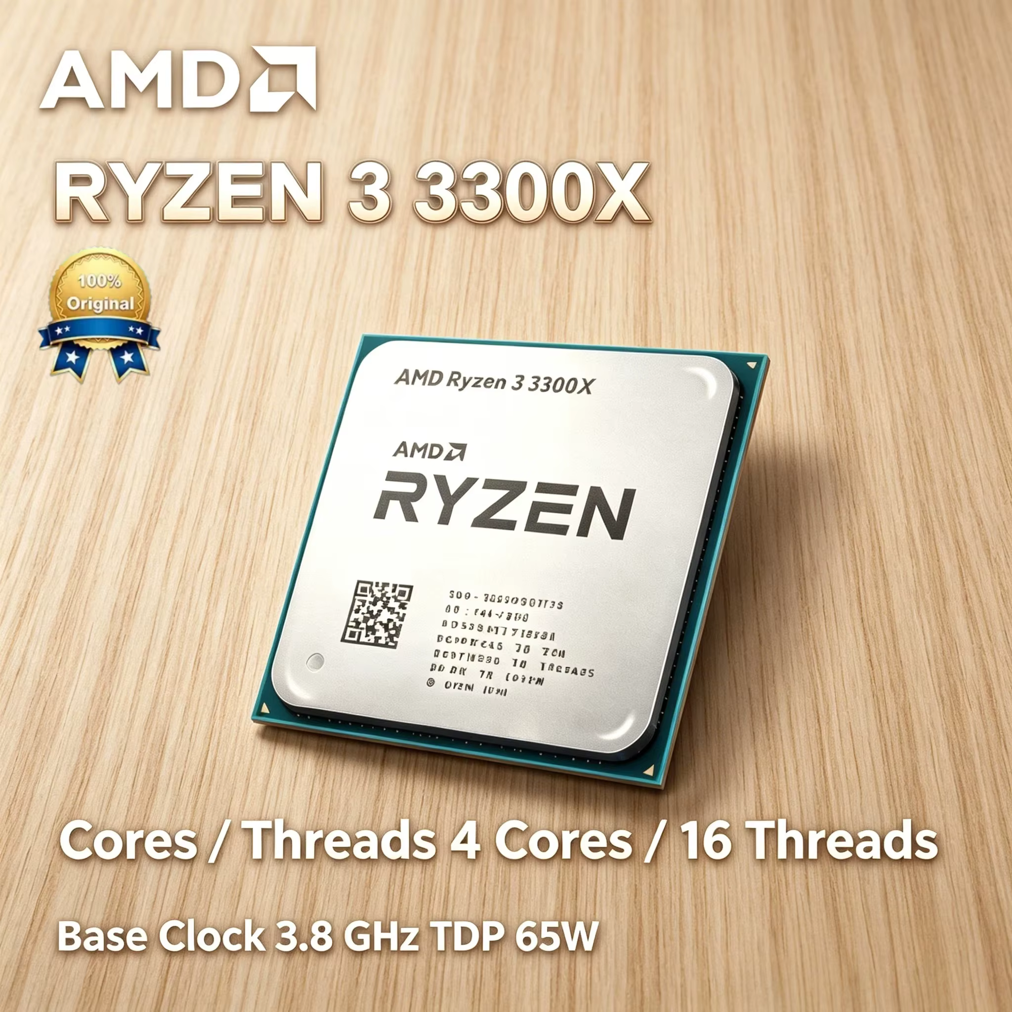 Processeur AMD Ryzen 3 3300X 3,8 GHz 4 cœurs 8 threads L3 16 Mo Socket AM4 Bulk Desktop Gaming Pro M