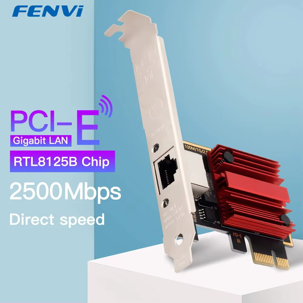 FENVI-Carte réseau 2.5G PCI-E vers RJ45, puce RTL8125B, 100/1000Mbps, 2.5Gbps, adaptateur de contrôl