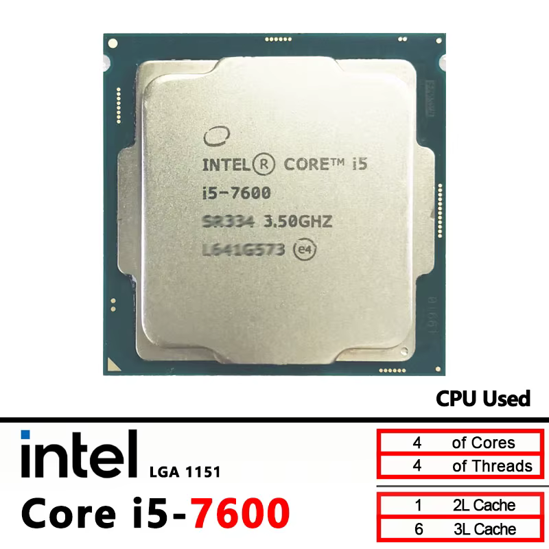 Processeur Intel Core i5-7600 i5 7600 3,5 GHz Quad-Core Quad-Thread 6M 65W LGA 1151